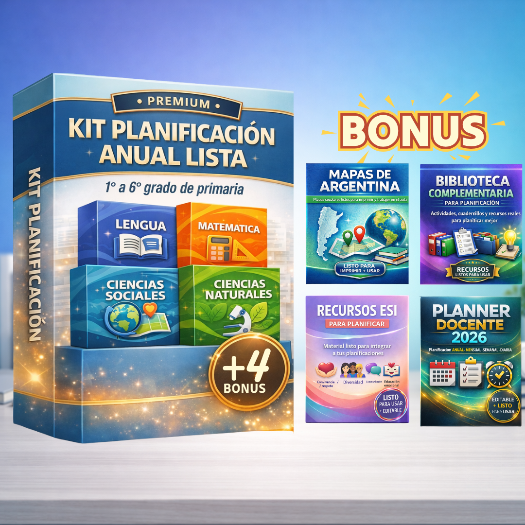 KIT PLANIFICACIÓN ANUAL: Secuencias, Proyectos y Planificaciones 1° - 6° Grado + 4 BONUS GRATIS
